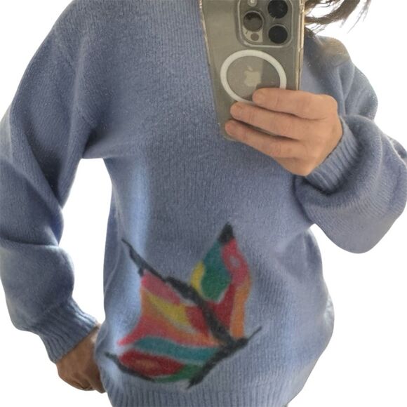 Zara Girls Butterfly Oversized Sweater Size 13-14 - Picture 1 of 7